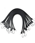 31 Inch Rubber Tarp Straps With 150 Percent Max Stretch 100 Percent EPDM Bungee Cords With Metal Crimped S Hooks Heavy Duty