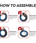 How to assemble 12.5 Inch Bike Inner Tube Fits Twelve And A Half By One Point Seven Five To Two Point Two Five Inch Schrader Valve AV32mm