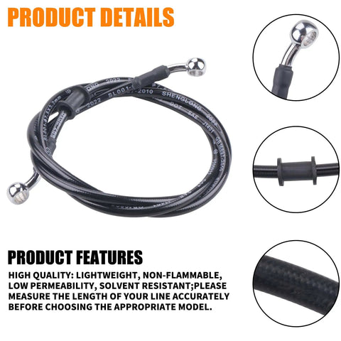 Hydraulic Brake And Clutch Line Hose Kit For Motorcycles Dirt Bikes ATVs Mopeds And Scooters Ride Ready 1.5m Long With 28 Degree Bend 10mm Joint And 2 Banjo Bolts M10x1.25 For Replacement Upgrade