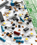 Assorted electronic components including resistors from 34 Values Resistor Kit With 340 Pieces From 1 Ohm To 1 Mega Ohm Half Watt Metal Film