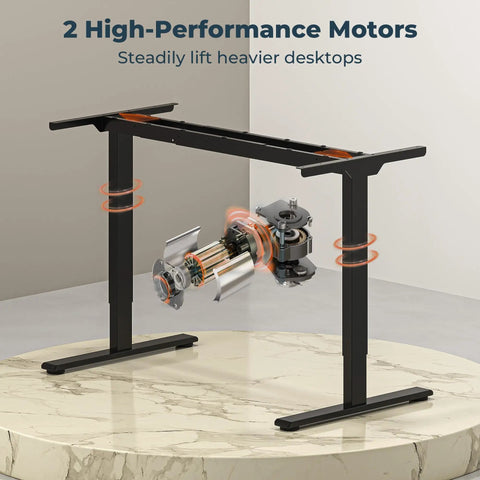 Fitstand Extra Large Standing Desk Dual Motor Electric Height Adjustable Sit Stand Workstation with two motors for lifting heavy tops.