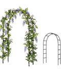 Iron Pergola Garden Arbor For Weddings And Backyards, 7.9 Feet High By 4.6 Feet Wide, metal arch with climbing plants
