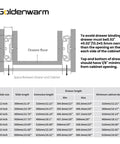 Installation diagram for Beefy Heavy Duty 16 Inch Drawer Slides Without Lock 150 Lb Load Capacity showing specifications and measurements.