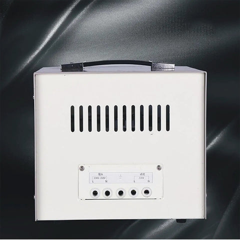 Heavy Duty Voltage Stabilizer And Automatic Voltage Regulator With Surge Protection Power Conditioner For Home Appliances 5000Va Single Phase Ac Controller Flame Retardant Housing back view