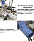 No Sweat Desktop Fully Automatic Double Head Paste Filling Machine For Viscous Sauces And Syrups With 10 To 100 Ml Capacity showing filling nozzles and motor.
