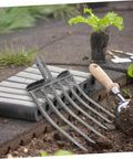 Workhorse Garden Plowing Fork Replacement Head for Soil Loosening and Manure Turning with steel multi-tooth design