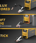 Gasless Flux Core MIG Welder 3 In 1 With MIG Stick And Lift TIG Capabilities 110V DC Inverter LCD Display 135A Output in use