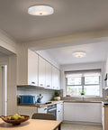 Maxine 15 Inch Sleek Modern Integrated LED Crystalline Flush Mount Ceiling Light 25W in kitchen setting