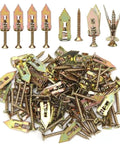 100 Piece Drywall Anchors And Self Tapping Screws Kit For No Drill Install Perfect For Wall Mounts Cabinets Shelves And Picture Hanging Ideal For Home DIY Projects, 100-piece metal anchors and screws