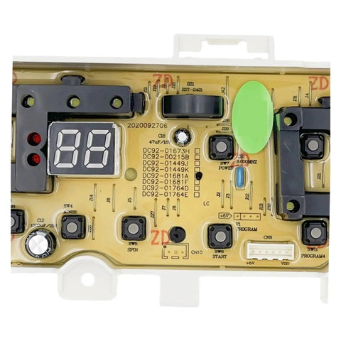 Compatible With Samsung Washing Machine Computer Control Board DC92-01681A And DC92-01449J Display PCB Repair Parts Moisture Resistant Circuit Plug Play Install Fast Easy Fix Your Waser Today