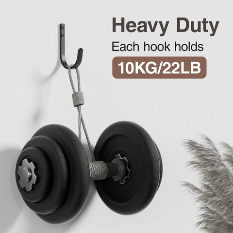 Wall Hooks 5 Pack 22 Lb Screw In Metal Hangers For Towel And Coat Storage Outdoor Closet Door Bathroom Black Premium Aluminum Alloy Rust Resistant Durable holding weight load