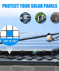 Heavy Duty Solar Panel Bird Guard Mesh Six Inches By 100 Feet Badass Protective Fence with 1/2 inch grid on rooftop.