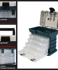 Ultra Handy Portable Tool Box Small Parts Organizer With Four Removable Drawers And Customizable Compartments open view