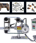 Rock Solid Desktop Belt Sander, 1x30 Inch Bench Polisher, 550W Motor For Smooth Metal Wood Finishing, Rust Resistant Precision Cnc Workshop Beast with detailed view of mechanism.