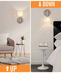 Turn Up The Vibe With This Set Of Two Modern Wall Sconces Brushed Nickel Vanity Lights featuring durable metal frost glass shade for bathroom.