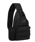 Rugged Tactical Crossbody Bag For Men With Water Bottle Holder MOLLE EDC Sling Pack With USB Charging Port For Travel Commute And Everyday Carry Black