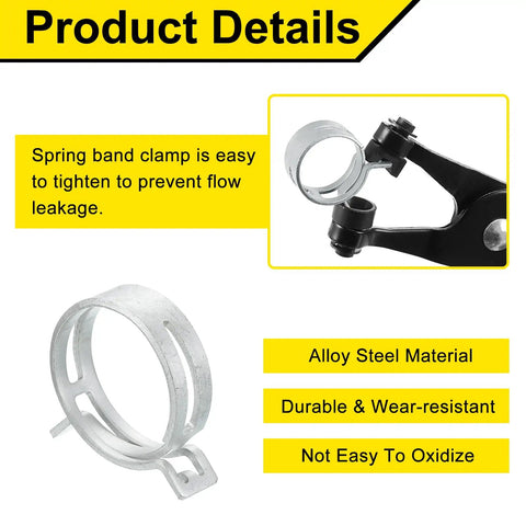 Hardcore Spring Band Hose Clamps For Fuel Lines And Silicone Vacuum Pipes Bullet Proof Seal Zinc Chrome Plated Steel Badass Grip Perfect For Under Hood Custom Builds Pack Of Five