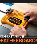 Tandem Featherboard And Push Sticks Set For Table Saws Routers Band Saws And Jointers 5 Piece Pro Grade Woodworking Safety Kit