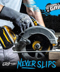 Precision Grip Cut Resistant Work Gloves For Tough Jobs With Textured Nitrile Coating For Wet Dry And Oily Surfaces in use with power tool