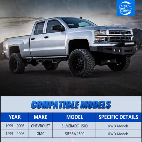 Chevy Silverado GMC Sierra Front End Suspension Kit 1999 To 2006 12 Piece With 4 Upper And Lower Control Arms Ball Joints 2 Sway Bars 4 Tie Rods 2 Boots OE Replacement Upgrade PU Bushings for RWD 1500 models