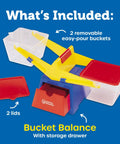 Primary Bucket Balance Teaching Scale For Kids Hands On STEM Learning Tool With removable buckets and lids displayed