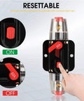 Beefy 60 Amp Circuit Breaker Switch With Waterproof Inline Fuse Holder For 12V To 48V DC Car Audio, Marine, RV, Boat
