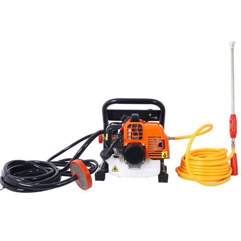 Portable Gas Powered Backpack Sprayer For Garden And Farm Use Two Stroke One Point Five Horsepower Engine with hoses and nozzle