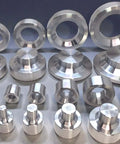 Complete Ten Piece Dimple Die Set For Hydraulic Press Use Includes One Half To Three Inch Dies And Dzus Dimple Die displayed on table
