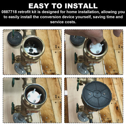 Installation process of 1 Inch Pressure Vacuum Breaker Vent Float Bonnet Kit for 800M4 Backflow Valve Replacement Retrofit.