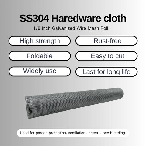 One Eighth Inch Hardware Cloth 24 Inches By 10 Feet Galvanized Wire Mesh Roll Built To Last For Garden Fences Bee Breeding Ventilation Screens