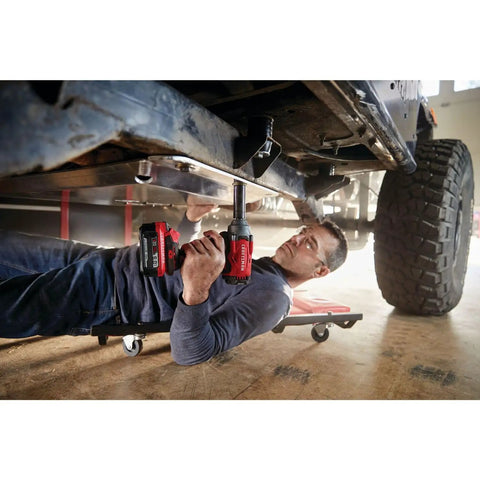 Mechanic using V20 Cordless Half Inch Impact Wrench Bare Tool Only With Brushless Motor Delivers Up To 275 Ft Lbs Torque Hog Ring Anvil