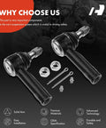 Front Outer Tie Rod End Replacement For Ford F150 2004 2008 And Lincoln Mark LT 2006 2008 Left And Right Driver And Passenger Sides Improves Steering Feel And Stops Uneven Tire Wear; two black tie rod ends with hardware