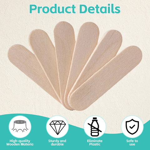 Top Shelf Food Safe Mini Popsicle Sticks For Crafting Great Treats Natural Untreated Wood Popsicle Poles shown stacked, 100 count.