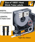 Tough As Nails Heat Shrink Tube Labels For Wires And Cables Quarter Inch With Strong Adhesive, 1/4" wide, 5 feet long, roll with instructions.