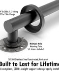 Stainless Steel Designer Bath Grab Bar One And One Quarter Inch By 24 Inch Matte Black Heavy Duty ADA Compliant 500 LB Load Capacity