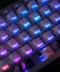 Morandi 35 Pack 5 Pin Linear Mechanical Keyboard Switches With Dope Bottom Out Feedback Crisp Feel High Transmittance PMMA Light Guide And Even RGB Illumination For Your Keyboard, clear RGB-lit switches