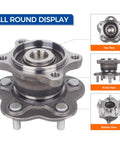 Rear Wheel Bearing Hub Assembly Fits 2002 2006 Nissan Altima, 2004 2008 Maxima, 2004 2009 Quest - OE Replacement, multiple views