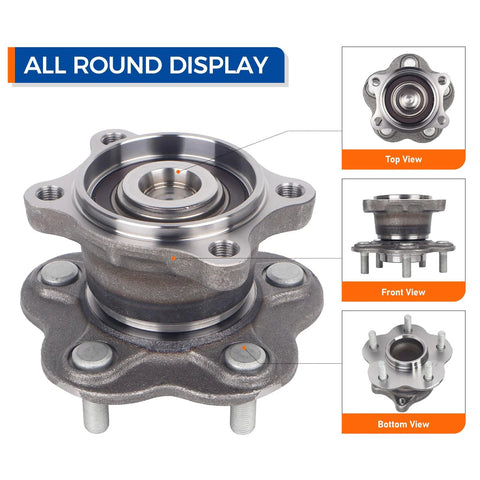 Rear Wheel Bearing Hub Assembly Fits 2002 2006 Nissan Altima, 2004 2008 Maxima, 2004 2009 Quest - OE Replacement, multiple views