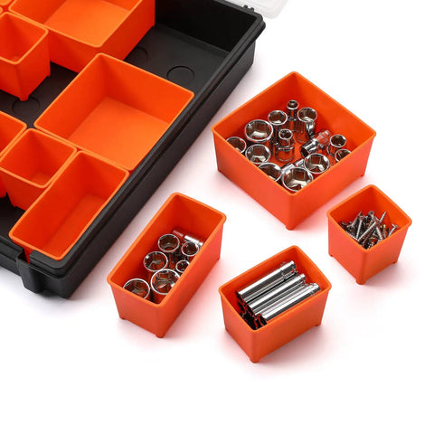 Two Pack 22 Compartment Toolbox Organizer Set For Hardware Nuts Bolts Nails And Small Tools Built Tough As Nails Durable Plastic