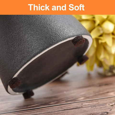 Small Cabinet Door Pads With Sticky Self Adhesive Backing Three Eighths Inch Diameter Five Millimeter Thick Brown 100 Pack Under Vase