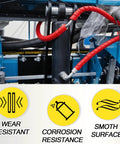Heavy Duty Spiral Hose Wrap Protector Cover For Hydraulic Lines Half Inch Hdpe Cable Guard Sleeve Oil Heat Uv Abrasion Resistant Shield Twenty Five Foot Red Armor Built Like Tank For Kick Ass Protection on hydraulic lines in machinery.