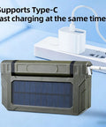 Charging view of Portable Telescopic Camping Light With Adjustable Stand And Built In Power Supply, Type-C support visible