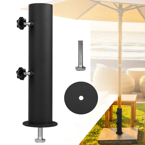 Ultra Sturdy Heavy Duty Granite Umbrella Stand For Outdoor Tables And DIY Projects Adjustable Post Clamp Fits One Point Three To Two Inches Stone Base Holder For Cement And Granite Boards