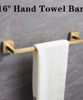 Brushed Gold 4 Piece Bathroom Hardware Set Built From Stainless Steel SUS304 Wall Mounted Includes 16 Inch Towel Bar