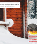Water Pipe Insulation Tubing Set With Inner Diameters From 3/4 Inch To 4 Inch Foam Tube Insulation on outdoor pipe in snowy environment