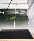 Two Pack Garage Floor Mats 60 By 36 Inches Oil Spill Mat With Waterproof Backing Black Reusable Rubber Mats displayed in driveway.