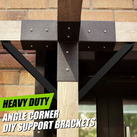 45 Degree Angle Pergola Brackets Heavy Duty Steel Connectors For Indoor Outdoor Wood Posts Do It Yourself Corner Braces Inside Joint Brackets For Gazebos Patios Porches 8 Pack