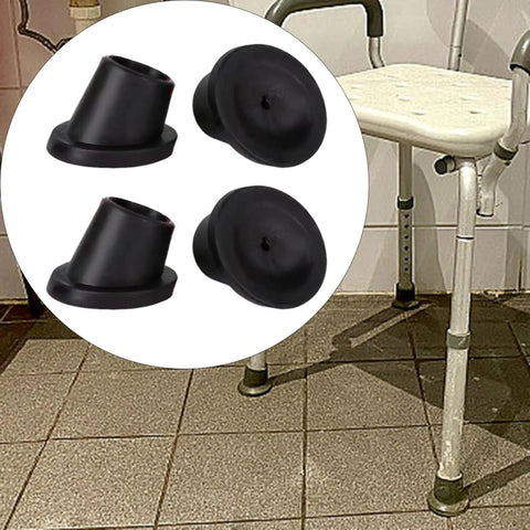 Heavy Duty Chair Leg Caps 4 Pack Rubber Feet Pads With Anti Slip Slope Tips For Commode Chair And Home Use 28mm Durable Protectors