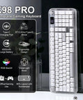 Tri Mode Wireless Gaming Keyboard Bluetooth 5 0 And 2 4 Ghz Silent Creamy White Keys For Multi Device Switching with ergonomic design.