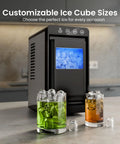 Countertop Ice Maker Machine Portable With Self Cleaning Function, 26 Lbs Per Day, Bullet Ice In 6 To 8 Minutes, shown on kitchen counter
